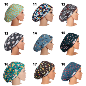 27 Scrub Hats Euro Satin Lined With Buttons, Scrub Cap For Women, Surgical Cap, Scrub Caps Dental, and Veterinarians Cap - Image 3