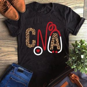NURSE CNA LEOPARD GRAPHIC UNISEX T SHIRT, SWEATSHIRT, HOODIE